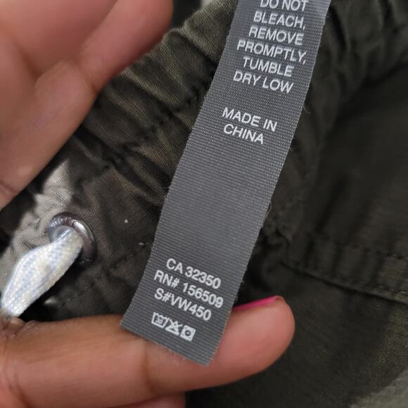 Vuori Vintage Ripstop Pants Green Cuffed Ankle Crop Cotton Drawstring Pull On XS - Picture 11 of 16